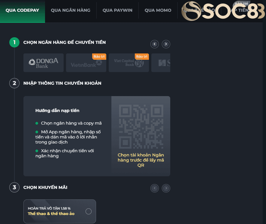 Nạp Rút Tiền Soc88